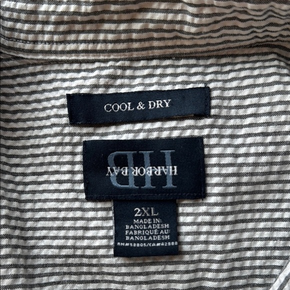 Harbor Bay Blue Casual Button Down Shirt Lightweight Cotton - Picture 3 of 6